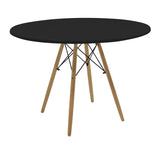 Masa rotunda Julita, Lemn de Fag și Finisaj, Negru-Natural, 120x73 cm