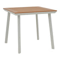 mobilier de gradina Masa Synergy aluminiu alb-placaj Natural 80x80x74 cm
