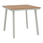 mobilier de gradina Masa Synergy aluminiu alb-placaj Natural 80x80x74 cm