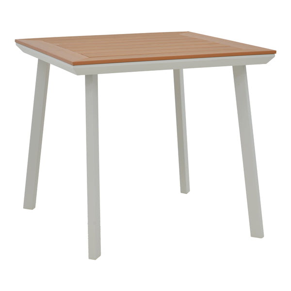 Masa Synergy aluminiu alb-placaj, Natural, 80x80x74 cm