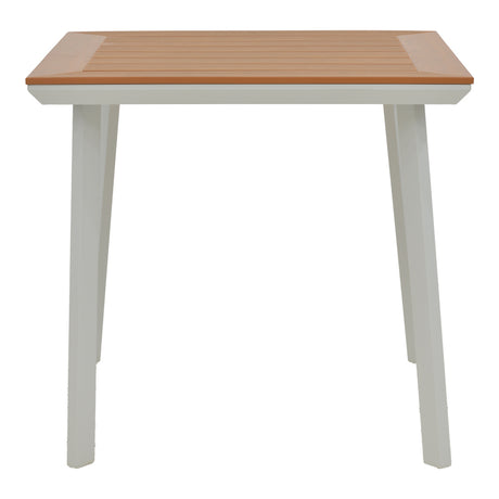Masa Synergy aluminiu alb-placaj, Natural, 80x80x74 cm