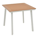Masa Synergy aluminiu alb-placaj, Natural, 80x80x74 cm