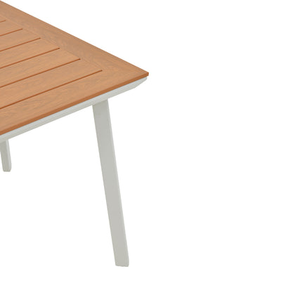 Masa Synergy aluminiu alb-placaj, Natural, 80x80x74 cm, perspectiva suplimentara