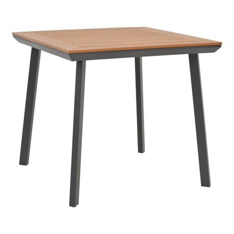 Masa Synergy aluminiu antracit-placaj, Natural, 80x80x74 cm