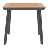 Masa Synergy aluminiu antracit-placaj, Natural, 80x80x74 cm