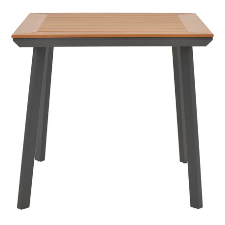 Masa Synergy aluminiu antracit-placaj, Natural, 80x80x74 cm