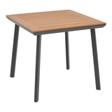 Masa Synergy aluminiu antracit-placaj, Natural, 80x80x74 cm