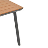 Masa Synergy aluminiu antracit-placaj, Natural, 80x80x74 cm