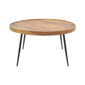 Masa Tavolo, din lemn de sheesham solid Nuc, D75x39 cm, detaliu produs
