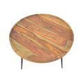 Masa Tavolo, din lemn de sheesham solid Nuc, D75x39 cm, perspectiva suplimentara