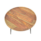 Masa Tavolo, din lemn de sheesham solid Nuc, D75x39 cm