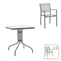 mobilier de gradina Masa Watson-Confidence set 3 metal gri 70x70x70 cm