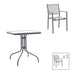 mobilier de gradina Masa Watson-Confidence set 3 metal gri 70x70x70 cm