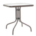 mobilier de gradina Masa Watson metal maro-sticla 70x70x70 cm
