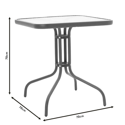 Masa Watson metal maro-sticla, 70x70x70 cm, perspectiva suplimentara