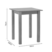 Masa Zolenio din lemn de fag solid cu blat finisaj, nuc, 60x60x76 cm, foto produs
