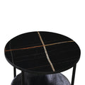 Măsuță auxiliară cu Fredami, și metal, Negru, 40x50 cm, detaliu produs