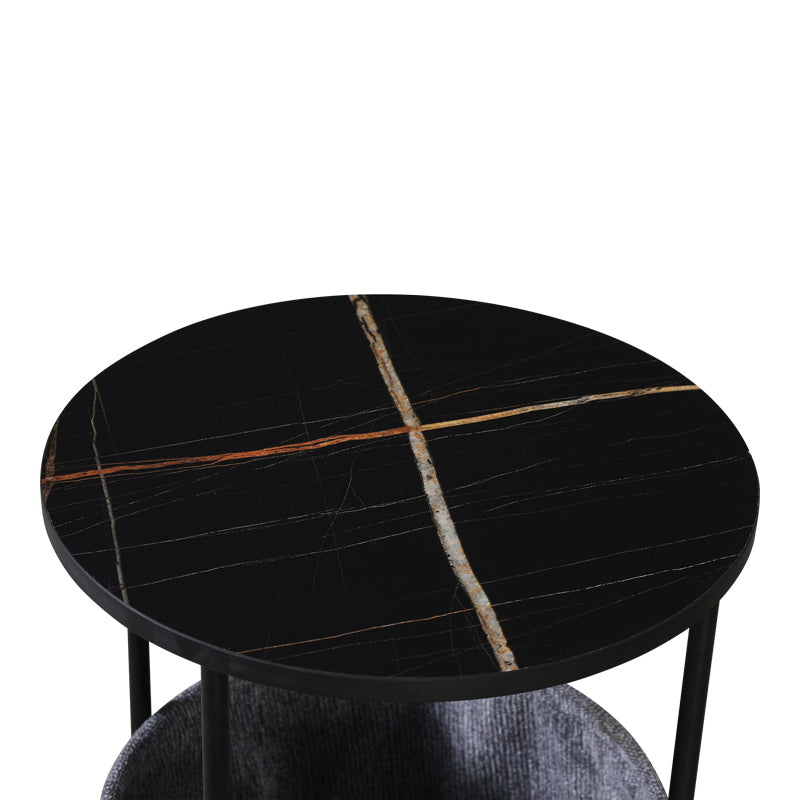 Măsuță auxiliară cu Fredami, și metal, Negru, 40x50 cm