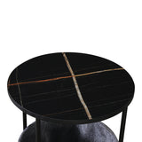 Măsuță auxiliară cu Fredami, și metal, Negru, 40x50 cm