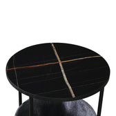 Măsuță auxiliară cu Fredami, și metal, Negru, 40x50 cm, detaliu produs