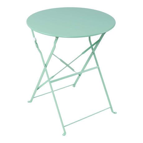 Măsuță bistro pliabilă, metal, mentă, Verde, 60x71 cm