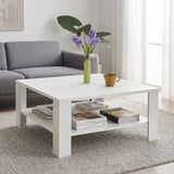 Masuta Cafea Adore New Jersey cu Raft, 90x42x90 cm - Alb
