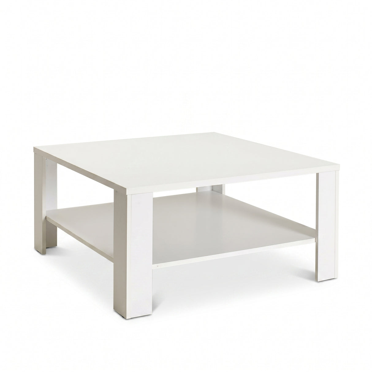 Masuta Cafea Adore New Jersey cu Raft, 90x42x90 cm - Alb