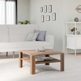 Masuta Cafea Adore New Jersey cu Raft, 90x42x90 cm - Maro