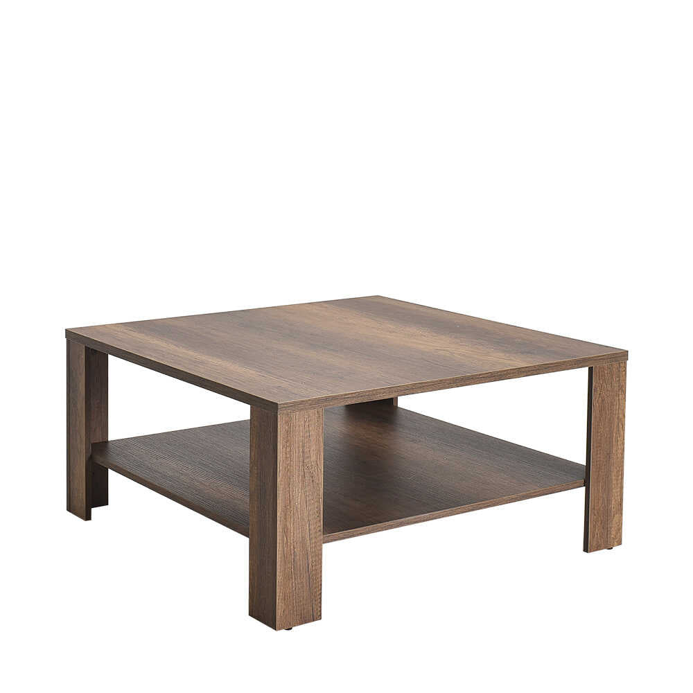 Masuta Cafea Adore New Jersey cu Raft, 90x42x90 cm - Maro