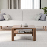 Masuta Cafea Adore New Jersey cu Raft, 90x42x90 cm - Maro