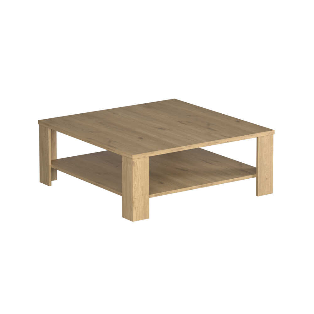 Masuta Cafea Adore New Jersey cu Raft, 90x42x90 cm - Natur