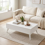 Masuta Cafea cu sertar Adore Living, Alb - Lemn Natural, 110 x 42 x 65 Cm - Alb