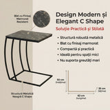 Masuta Cafea Laterala Adore C shape, 50x62x35 cm - Antracit