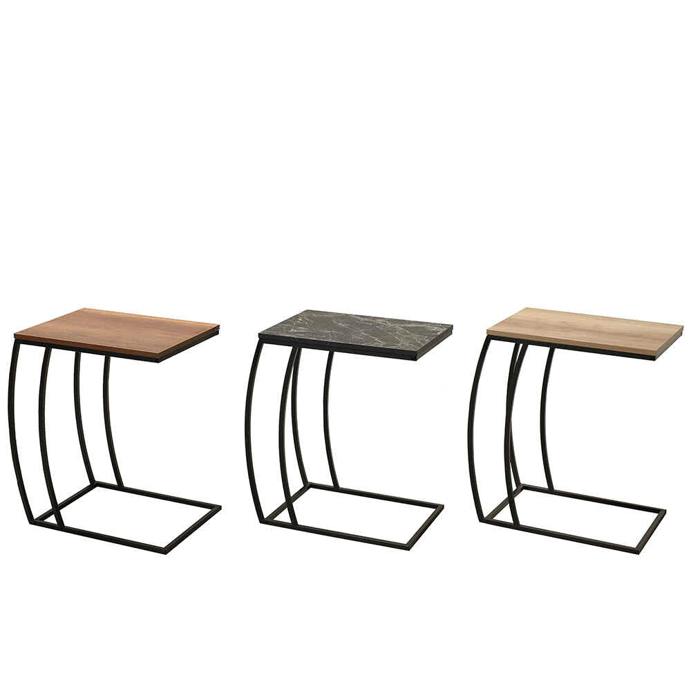 Masuta Cafea Laterala Adore C shape, 50x62x35 cm - Natur