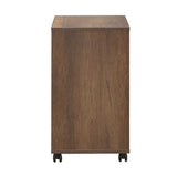 Masuta Cafea Laterala Adore C shape cu roti, Alb - Nuc - Stejar - Mov, 35x65x45 cm - Nuc