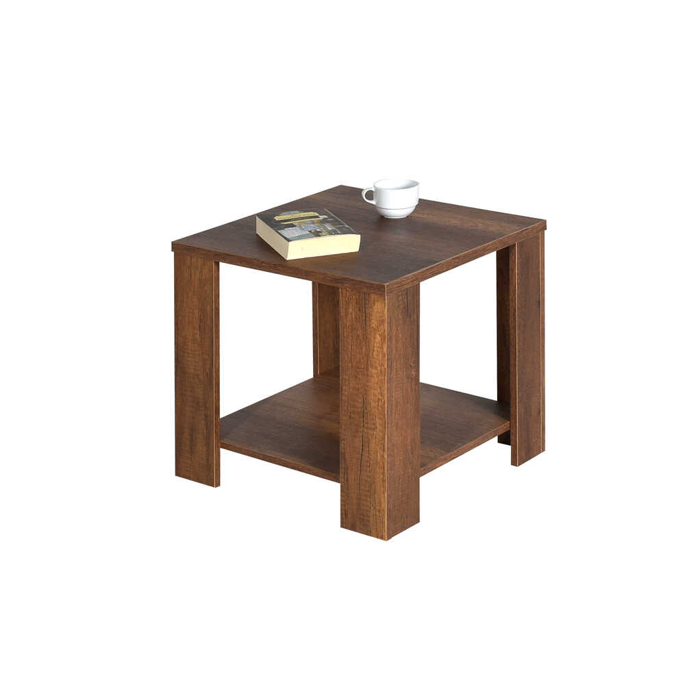 Masuta Cafea Laterala Adore New Line, Maro - Natur - Stejar, 50x48x50 cm - Maro