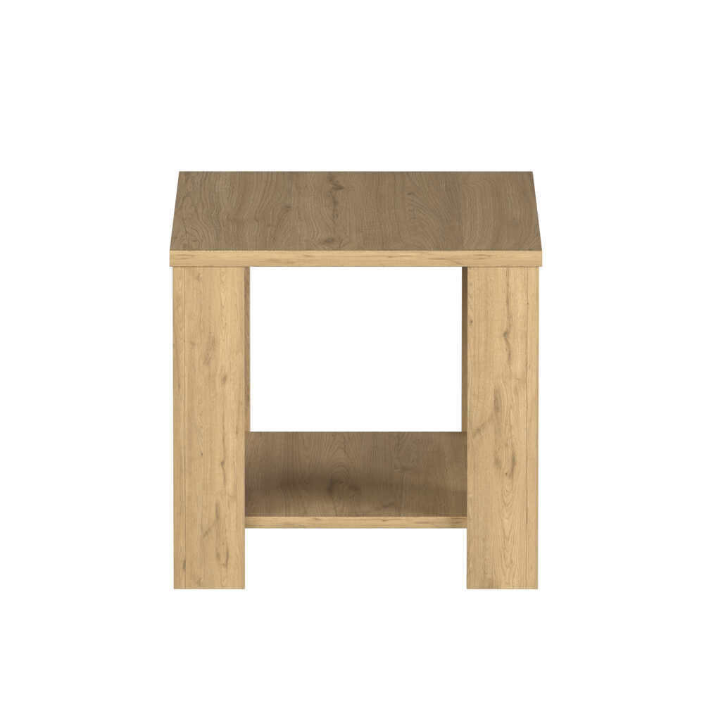 Masuta Cafea Laterala Adore New Line, Maro - Natur - Stejar, 50x48x50 cm - Stejar
