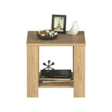 Masuta Cafea Laterala Adore New Line, Maro - Natur - Stejar, 50x48x50 cm - Stejar