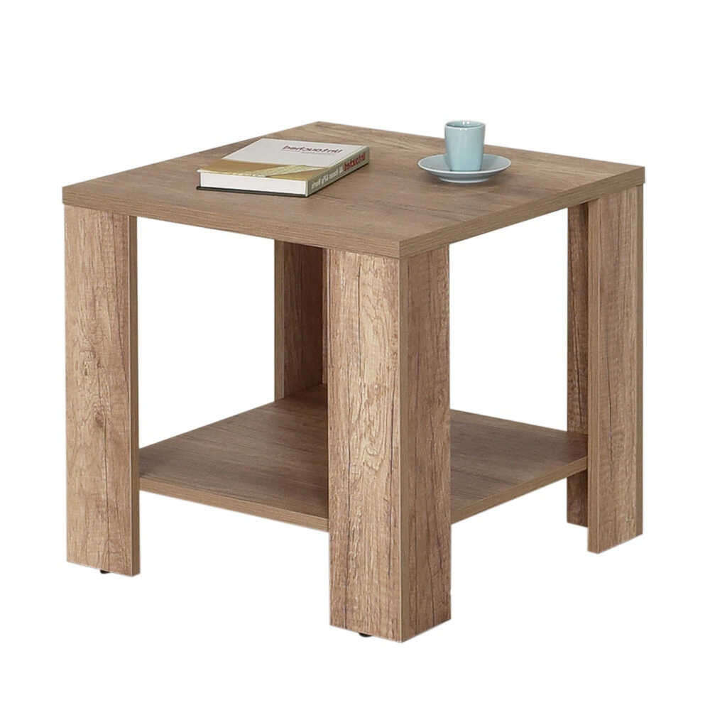 Masuta Cafea Laterala Adore New Line, Maro - Natur - Stejar, 50x48x50 cm - Natur