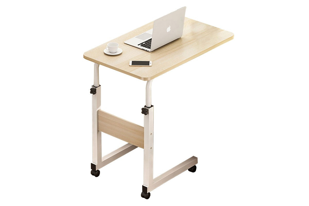 Masuta Cafea Laterala MDF, C shape, Natural - Nuc, 60x85x40 cm - Natural
