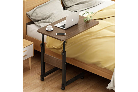 Masuta Cafea Laterala MDF, C shape, Natural - Nuc, 60x85x40 cm