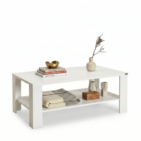 Masuta Cafea Rectangular Adore Living, Alb, 110 x 42 x 65 Cm