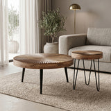 Masuta de cafea 2 pieces coffee tables, Metal, Natural
