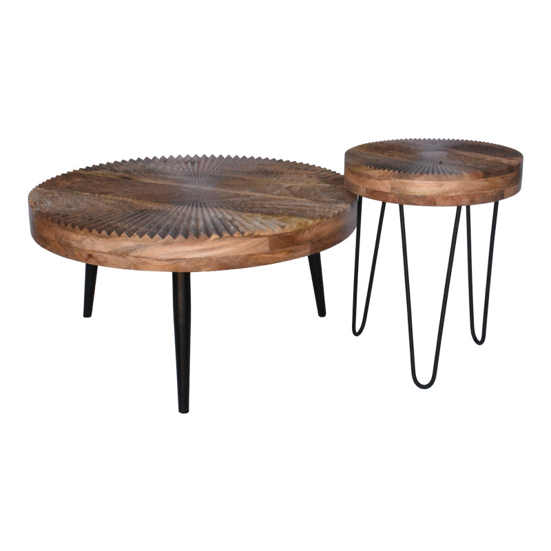 Masuta de cafea 2 pieces coffee tables, Metal, Natural