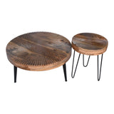 Masuta de cafea 2 pieces coffee tables, Metal, Natural