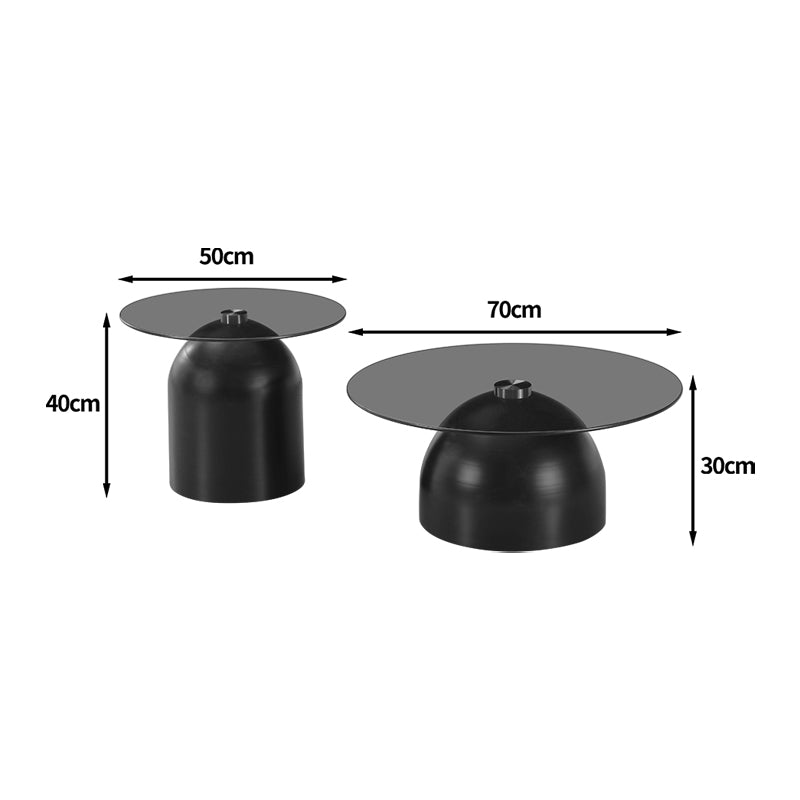 Masuta de cafea Barel, Metal - Negru