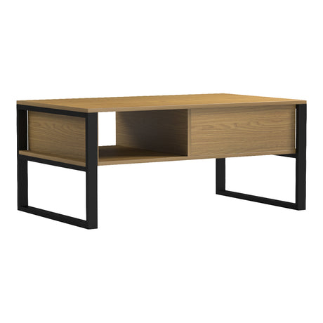 Masuta de cafea Bendon, Nuc deschis-Negru, metal, 100x60x45 cm