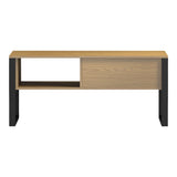 Masa de cafea Bendon, Pal melaminat si metal, 100x60x45 cm - Nuc deschis-Negru