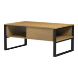 Masa de cafea Bendon, Pal melaminat si metal, 100x60x45 cm - Nuc deschis-Negru