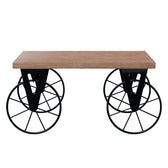 Masuta de cafea Bike a, negru-nuc, 85x55x41 cm, detaliu produs